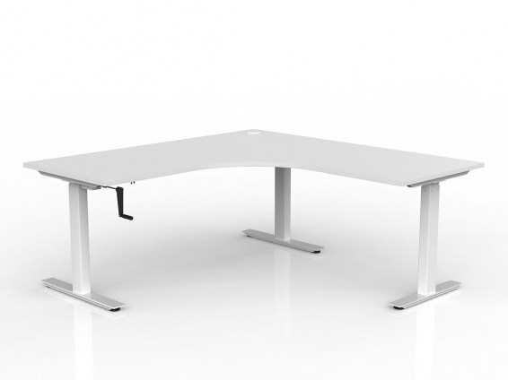 Agile Winder Corner Desk White White