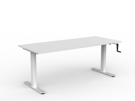 Agile Winder Straight Desk White White