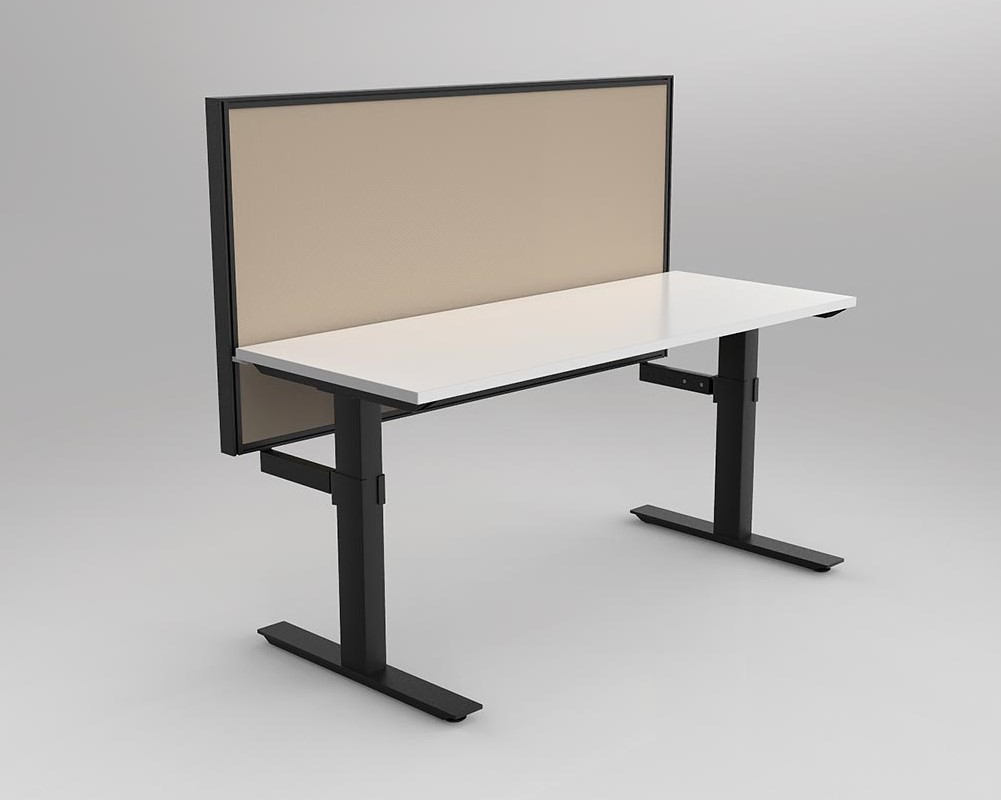 Agile Fixed Height Workstation - rectangle leg - with Studio 50 Screen