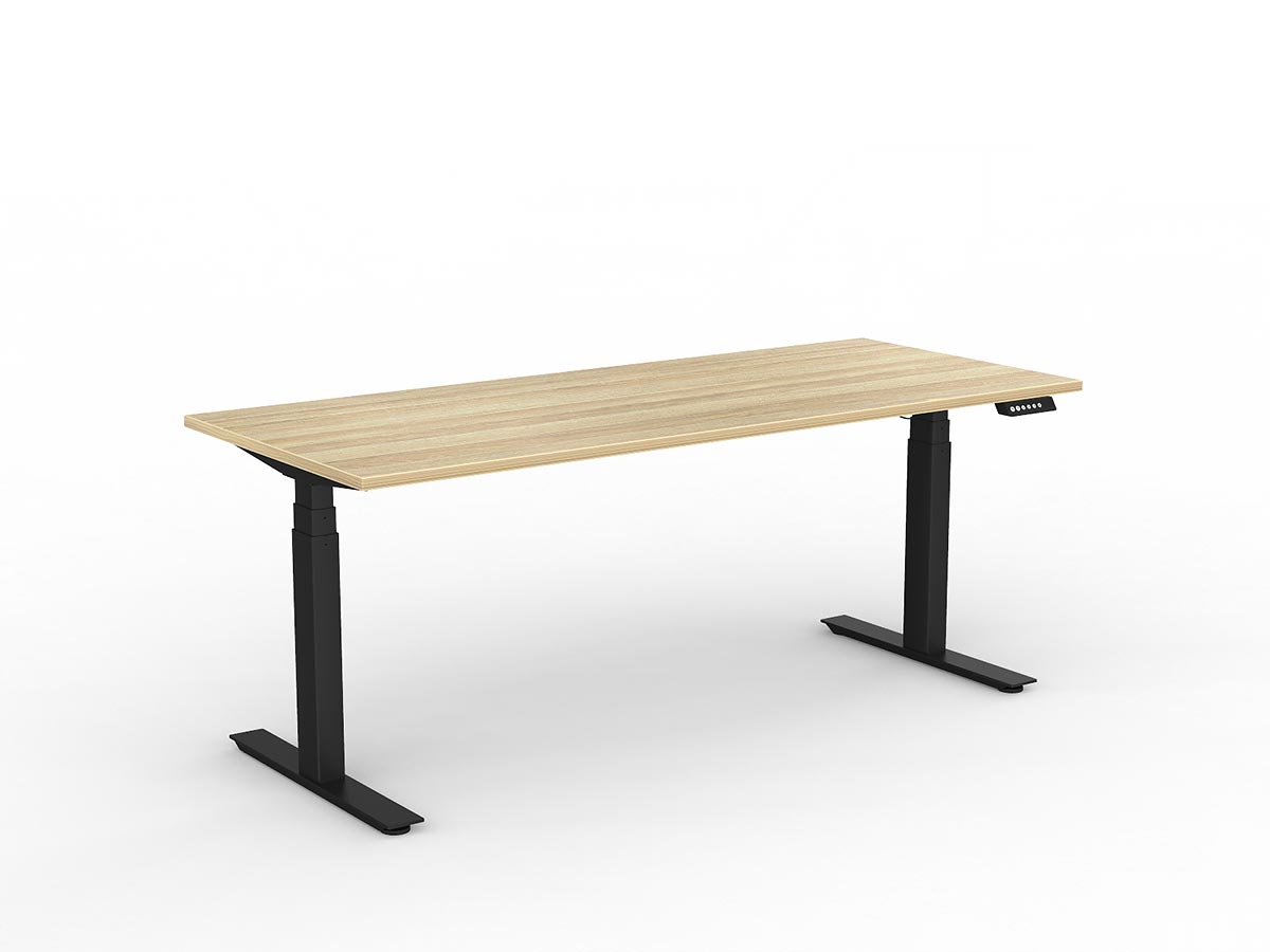 Agile Electric Height Adjustable Straight Desk 3 Column Double Motor