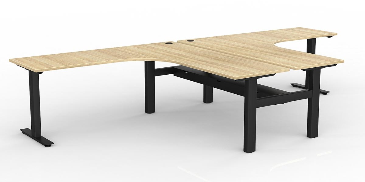 Agile Fixed Height Two Person Corner Workstations