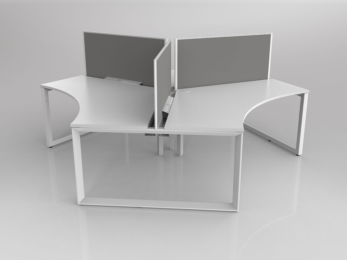 Tri Leg 3 Person 120 degree workstation