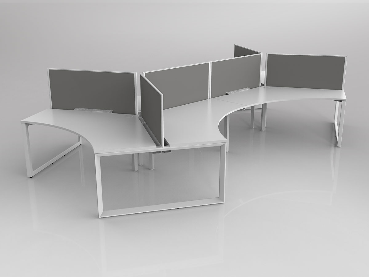 Tri Leg 6 Person 120 degree workstation