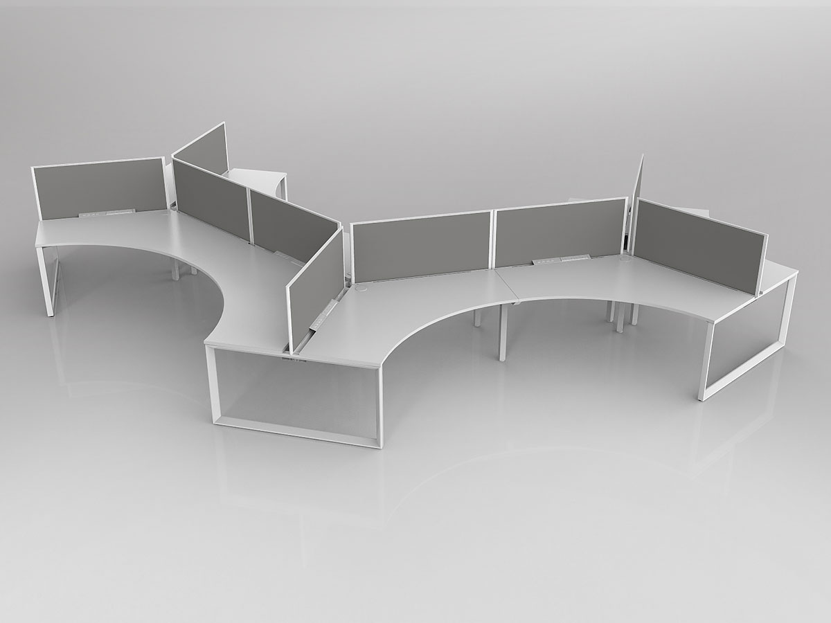 Tri Leg 9 Person 120 degree workstation