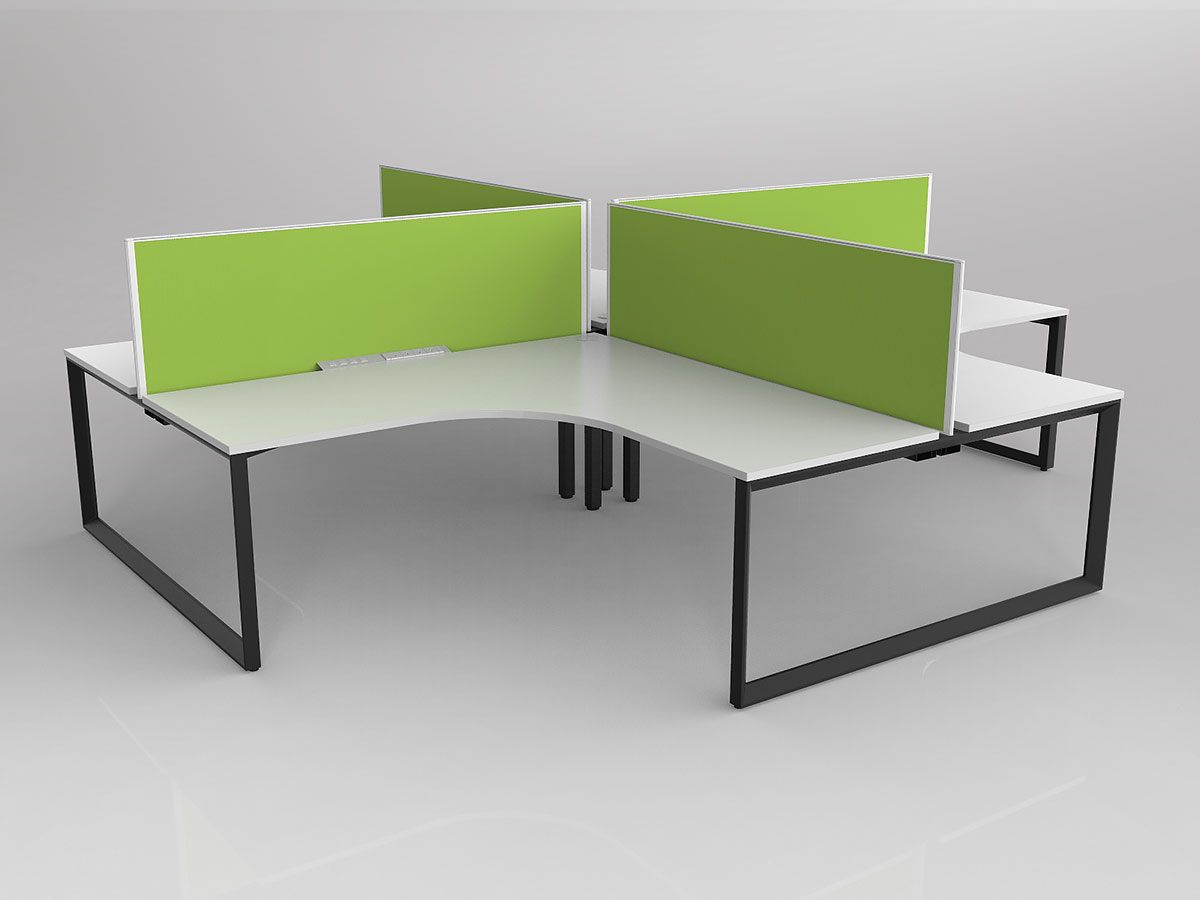 Anvil 4 Person Corner Workstation with Studio 50 Screens