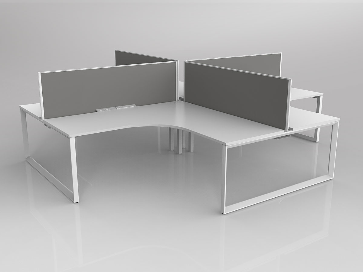 Tri Leg 4 Person 90 degree workstation