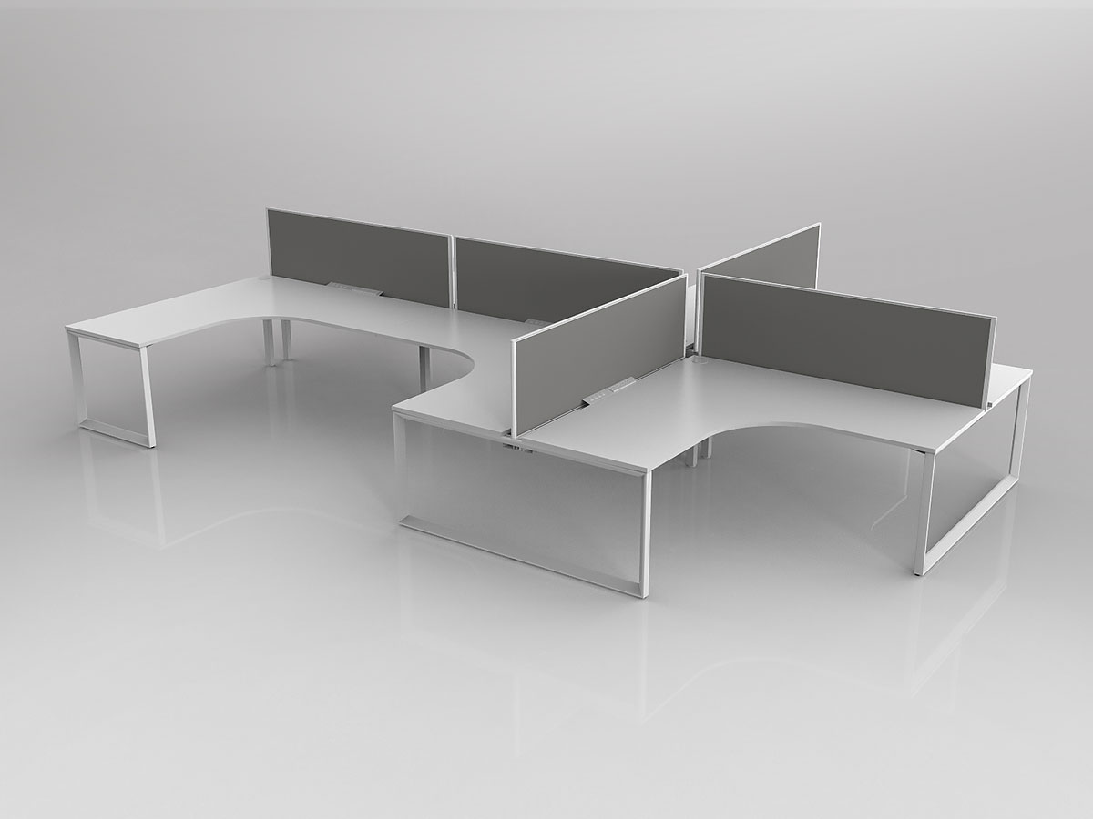 Tri Leg 6 Person 90 degree workstation