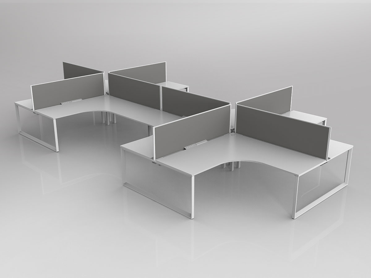 Tri Leg 8 Person 90 degree workstation