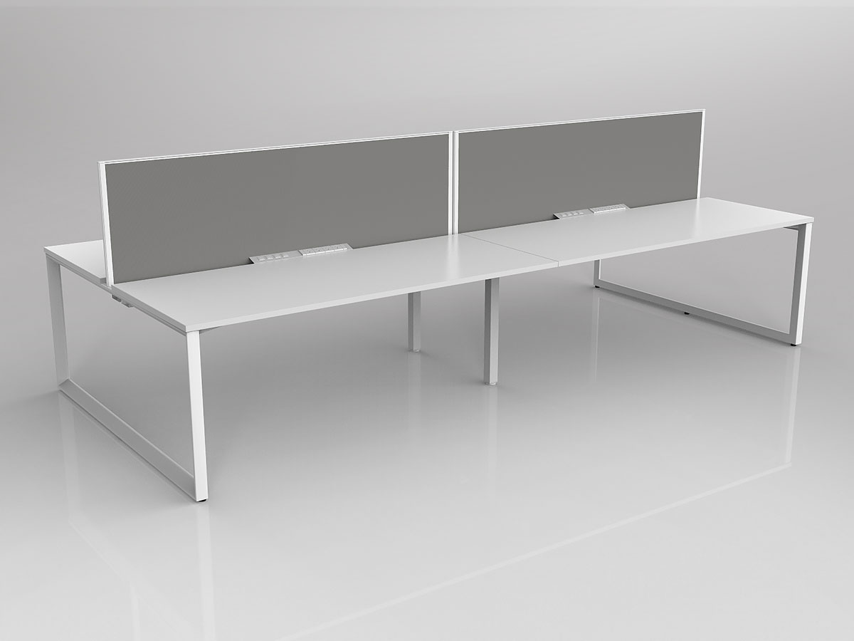 Tri Leg 4 person back to back workstation