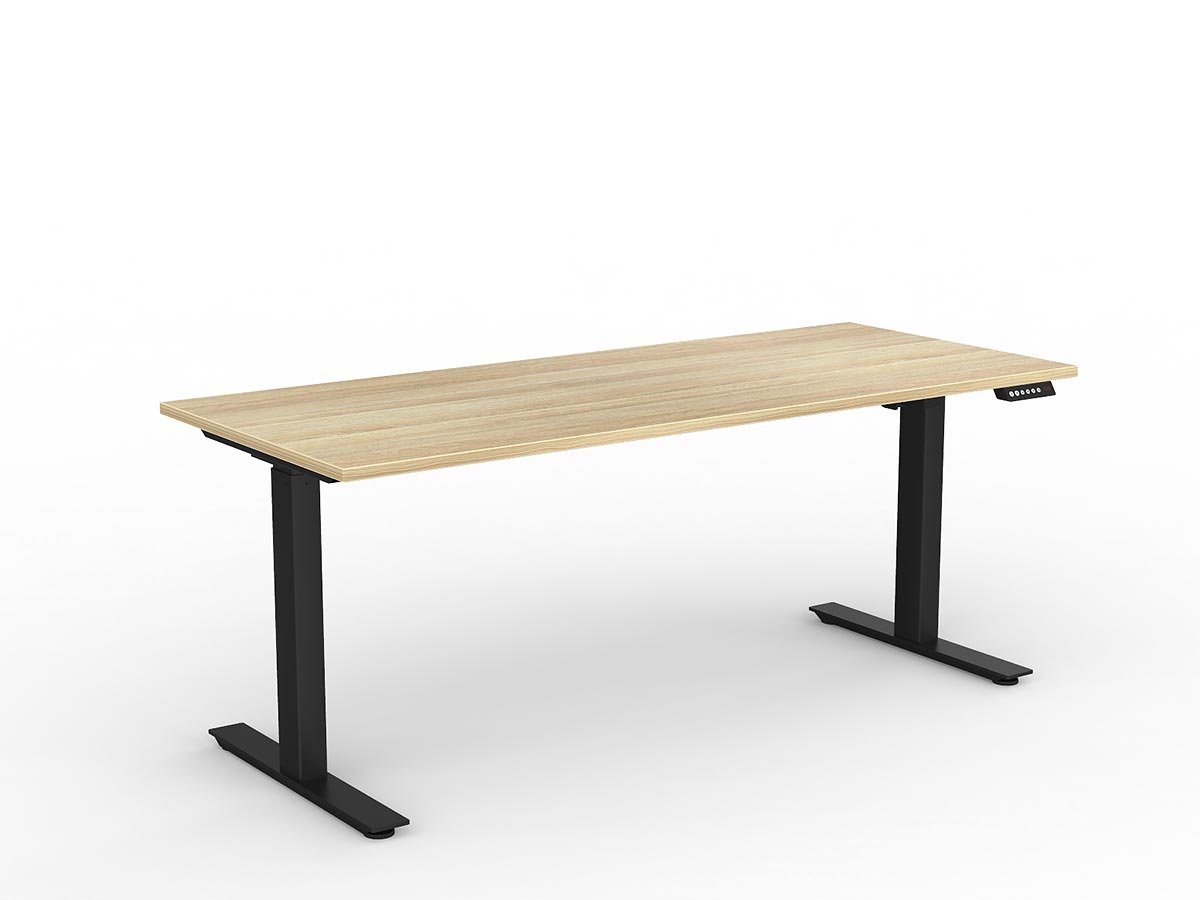 Agile Electric Height Adjustable Straight Desk 2 Column Single Motor