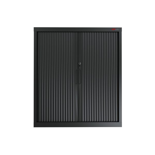 Aus Tambour Door Cupboards - 1020mm H x 900mm W - 1 shelf - black