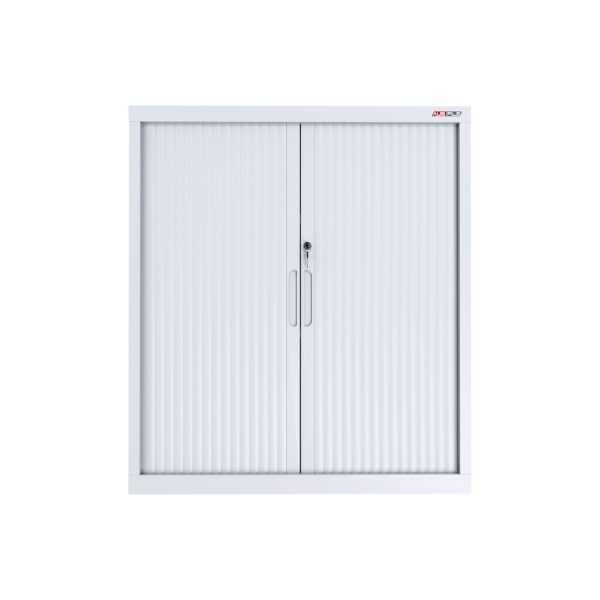 Aus Tambour Door Cupboards - 1020mm H x 1200mm W - 3 shelves - White