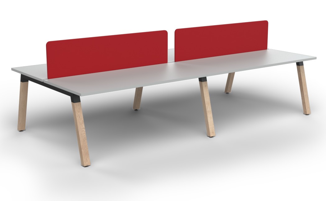 Plantation Four Person B2B workstation - with Acoustiq Divider