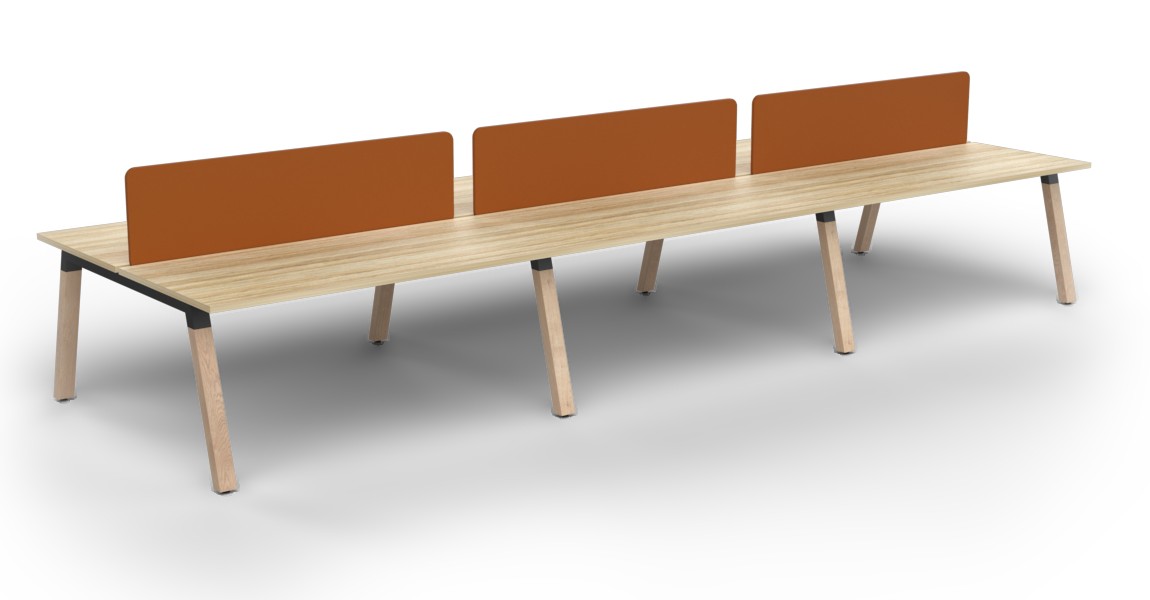 Plantation Six Person B2B workstation - with Acoustiq Divider