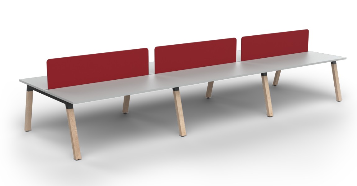 Plantation Six Person B2B workstation - with Acoustiq Divider