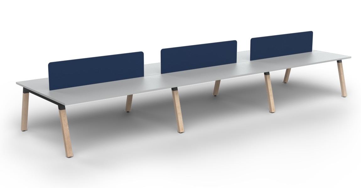 Plantation Six Person B2B workstation - with Acoustiq Divider