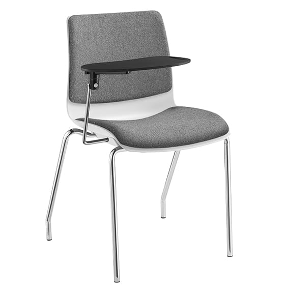 POD 4 leg upholstered Tablet Arm Chair