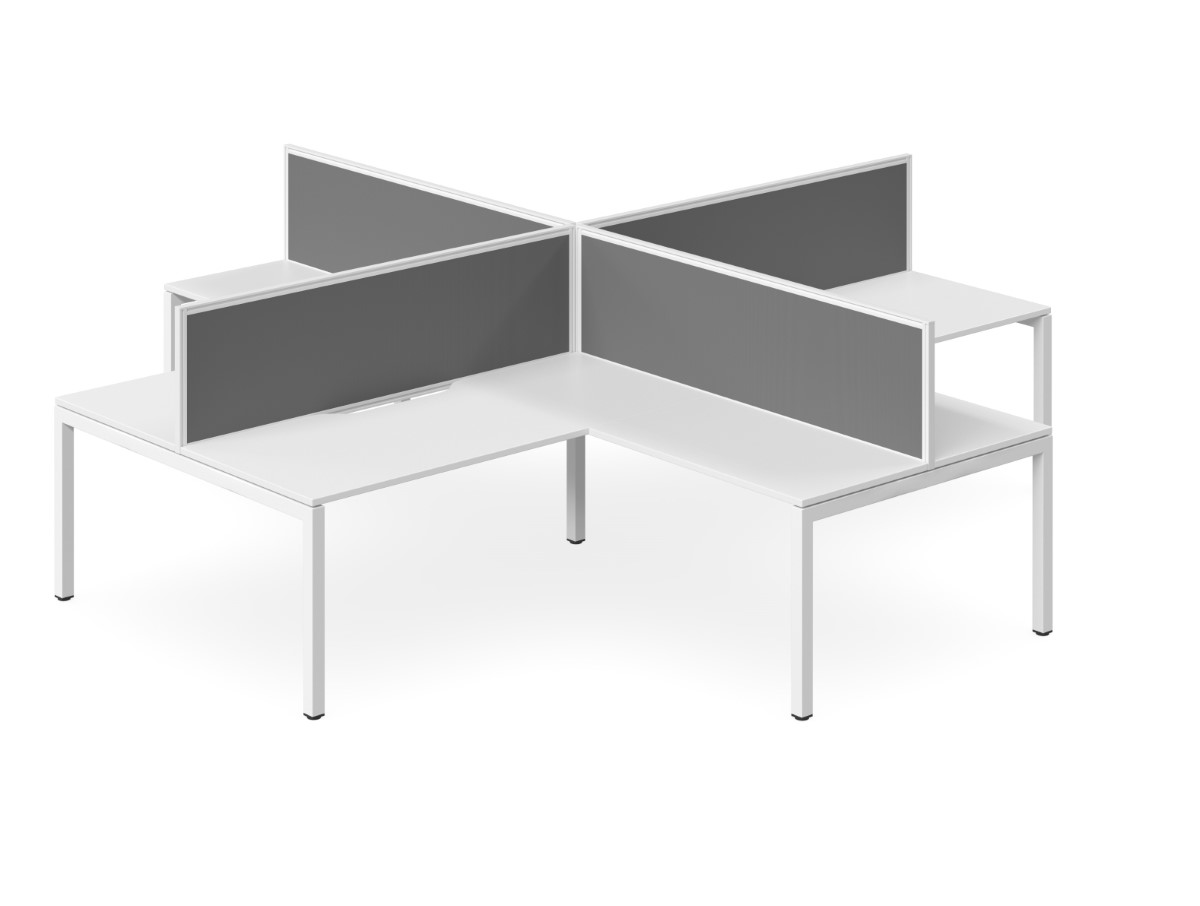Plaza Tek 30 4 person Corner Workstations