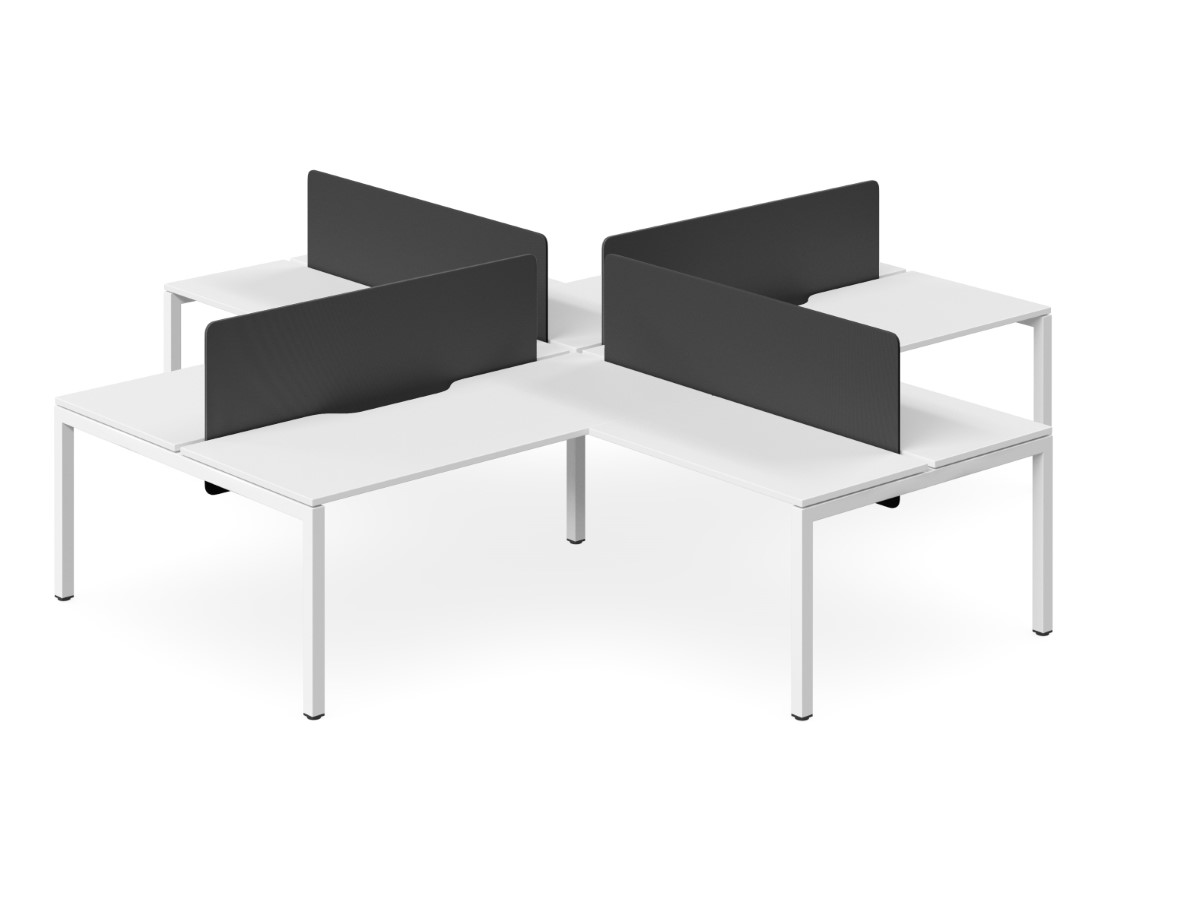 Plaza Optic 4 Person Corner Workstations
