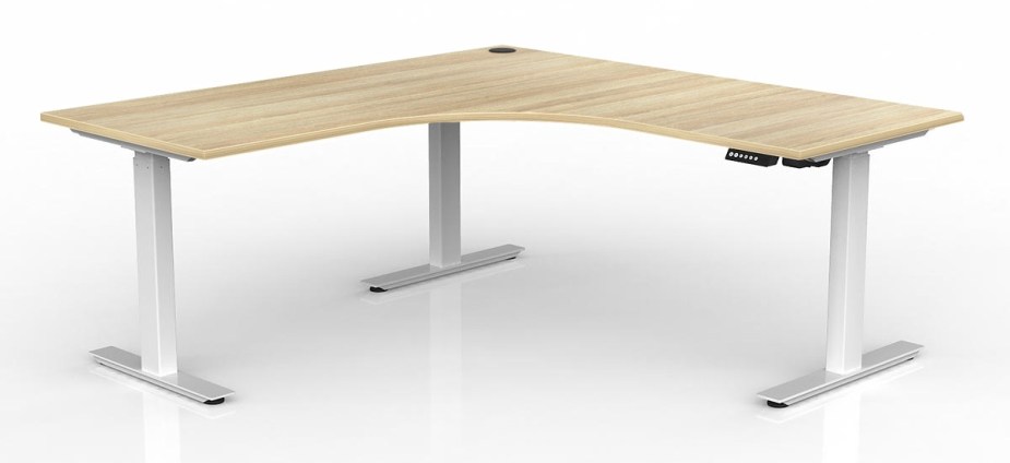 Agile Electric Corner Desk Black White