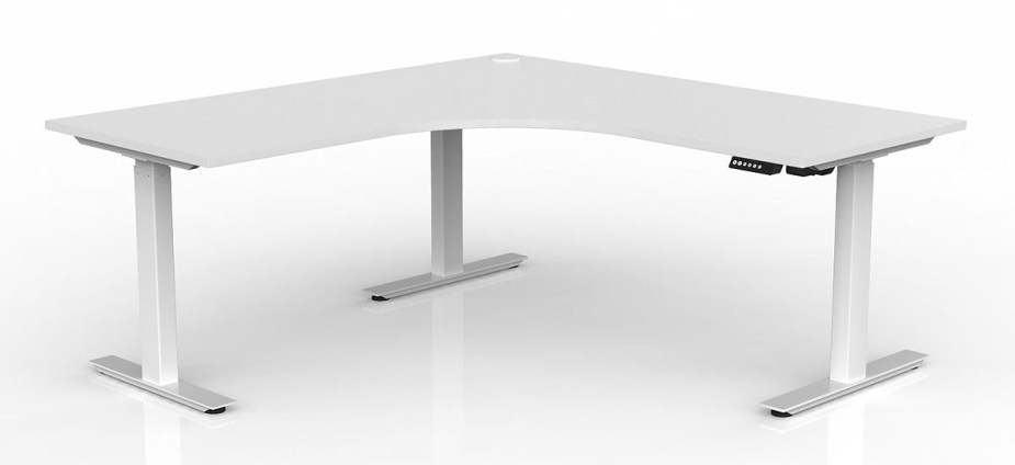Agile Electric Corner Desk Black White