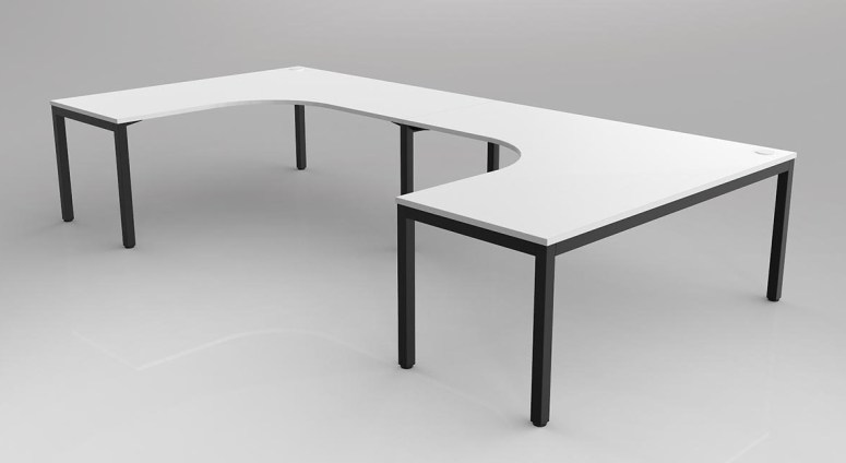 Axis Corner Desk White New Oak