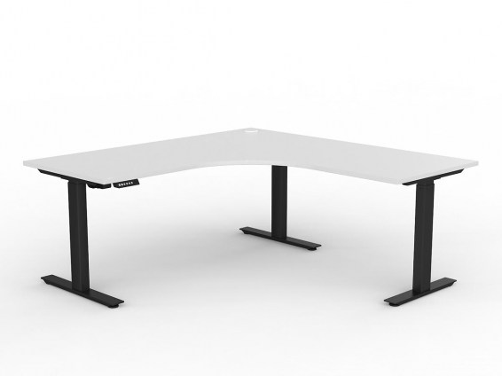 Agile Electric Corner Desk Black White