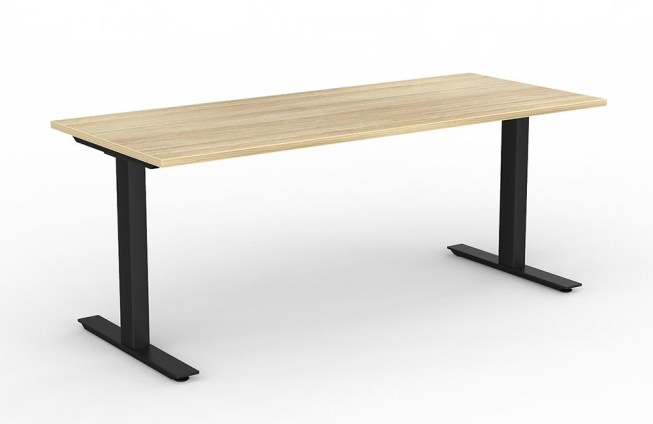 Agile Fixed Height Straight Desk Black White