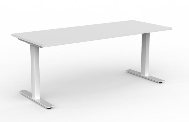 Agile Fixed Height Straight Desk Black White