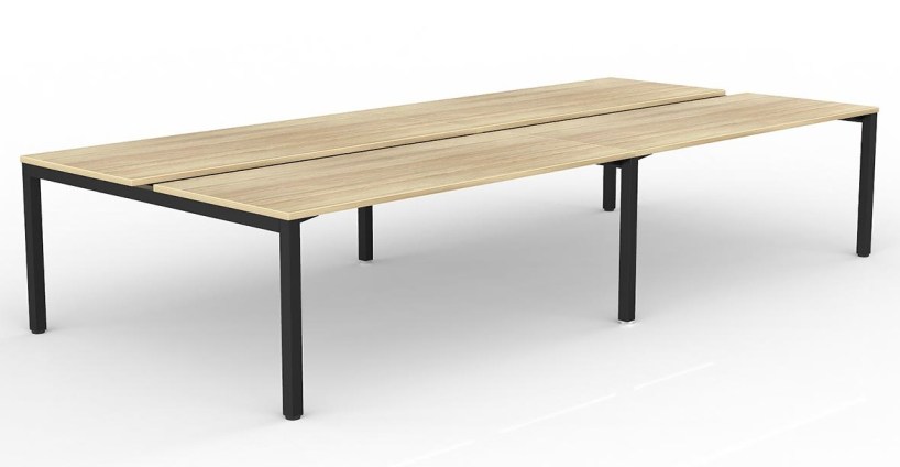 Axis Straight Desk White New Oak