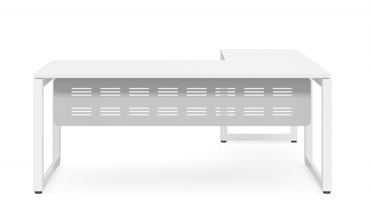 Desk with Return - White Frame