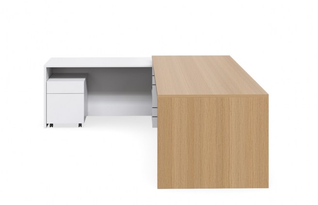 Geo Slab Executive Desk - White