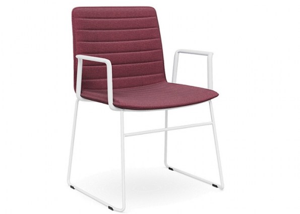 Nicola Sled  Arm - White frame - Plum